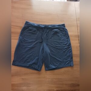Athletic Works Shorts Womens L Navy Blue Pockets Side Vents Elastic Drawstring